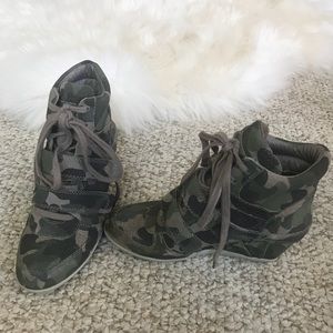 Ash Bea Camo Wedge Sneaker